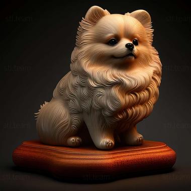 3D model Japanese Pomeranian dog (STL)